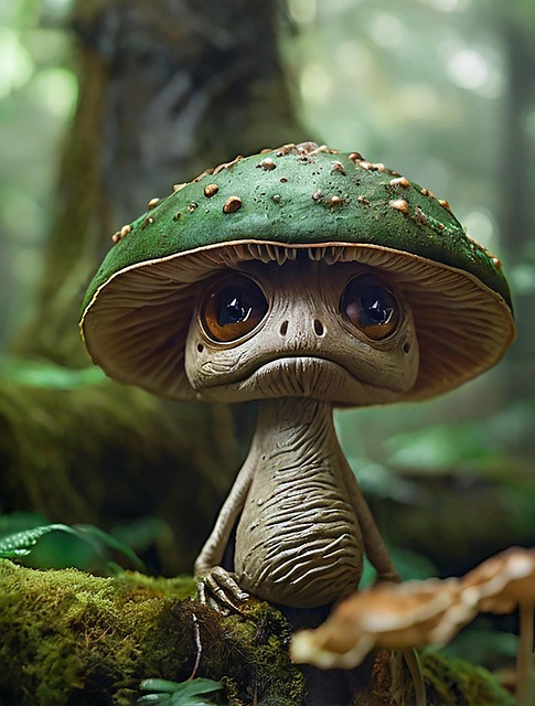 Download free HD stock image of Ai Generated Mushroom Free ai generated mushroom moss illustration