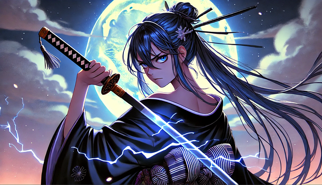 Free ai generated woman samurai illustration