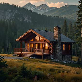 Free Ai Generated Cabin illustration and picture