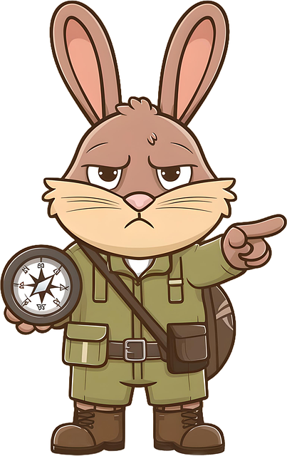 Free Rabbit Compass illustration and picture