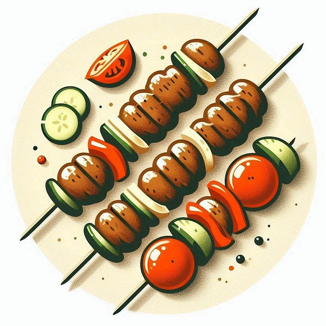 Free food ai generated kebab illustration