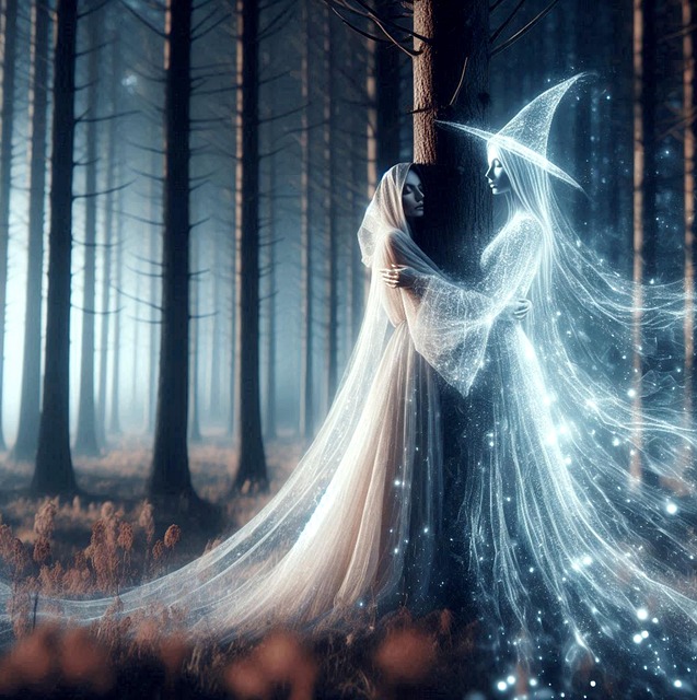 Free ai generated tree spirit witch illustration