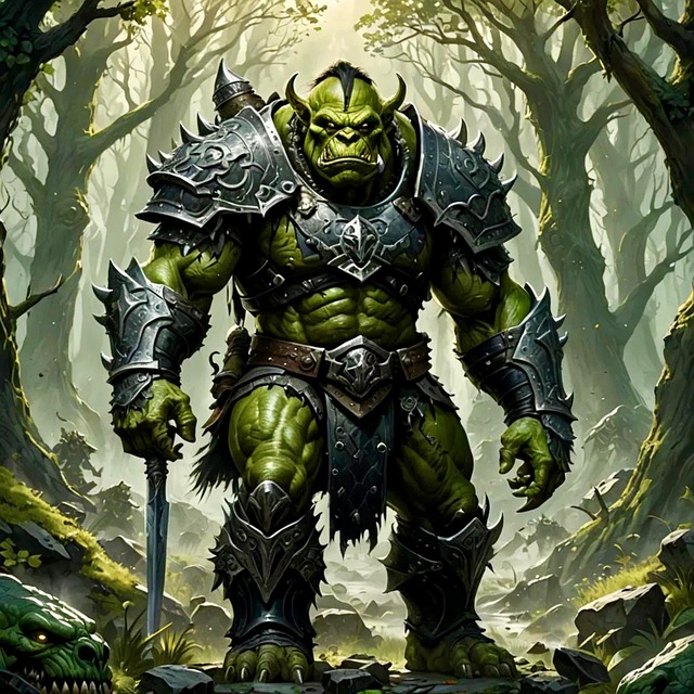 Free ai generated massive orc illustration