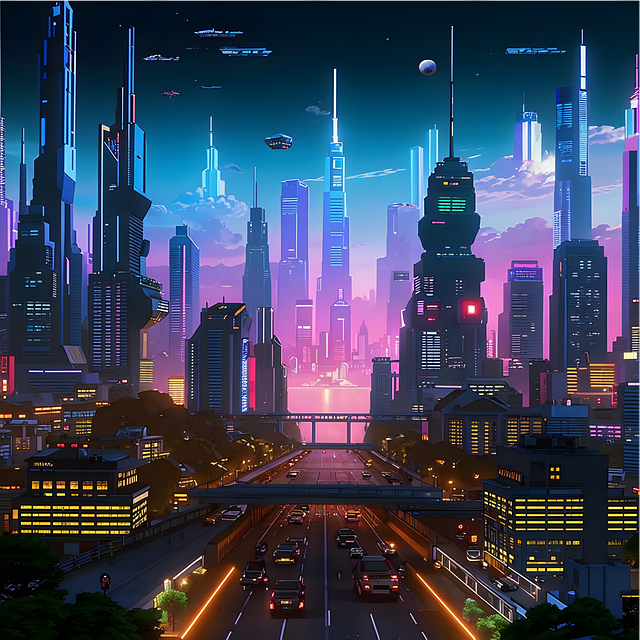 Free ai generated city cityscape illustration