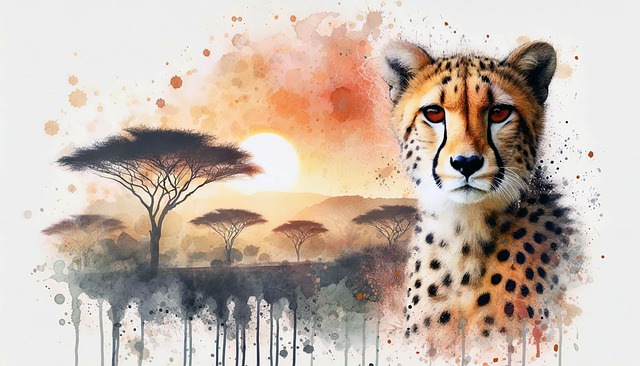 Free ai generated cheetah big cat illustration