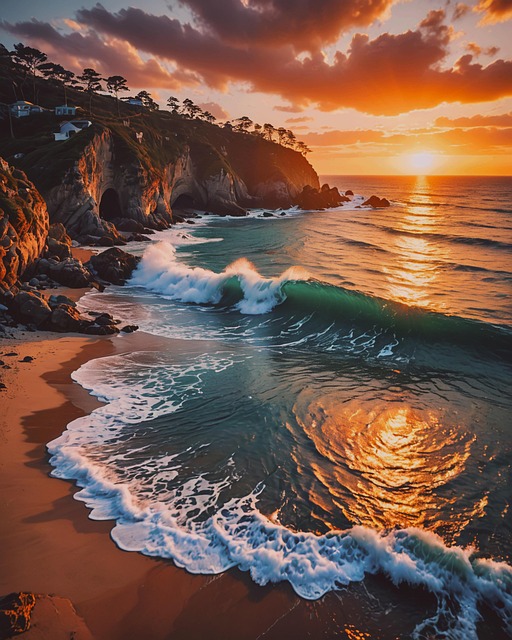 Free ai generated coast shore illustration