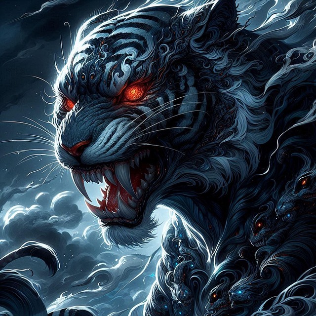 Free ai generated tiger nature illustration