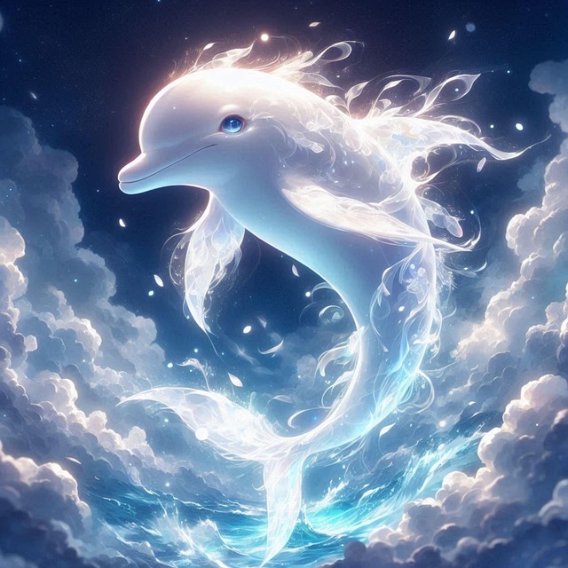 Free ai generated dolphin clouds illustration