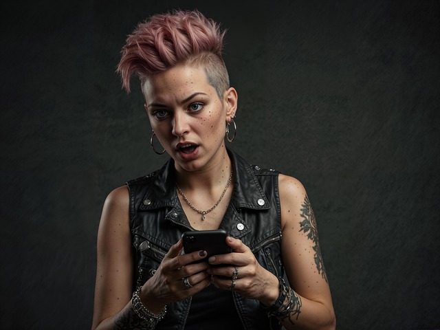 Free ai generated punk girl punk illustration