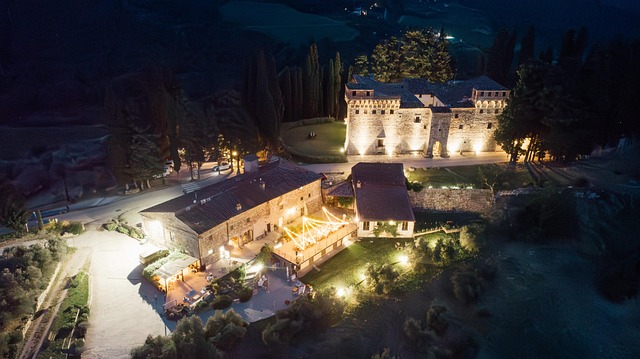 Zangão, Tuscany, Itália, Panorama, Noite