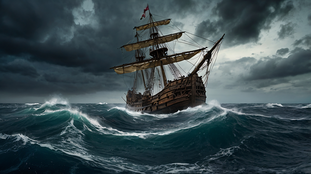 Free Ai Generated Ship illustration and picture