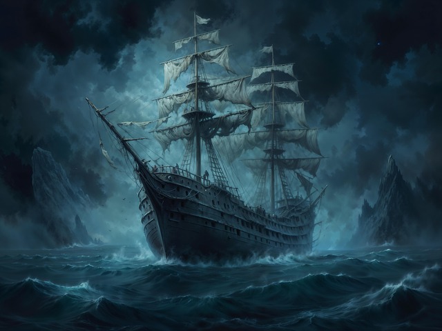 Download free HD stock image of Ai Generated Ghost Ship Free ai generated ghost ship ship illustration