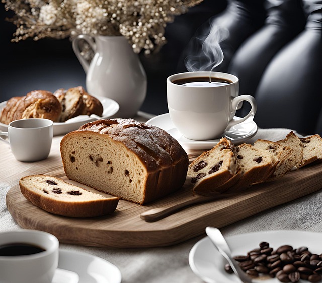 Free breakfast coffee bread illustration
