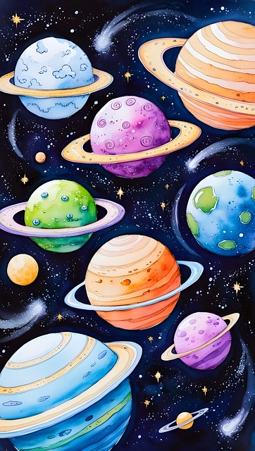 Free ai generated planets space illustration