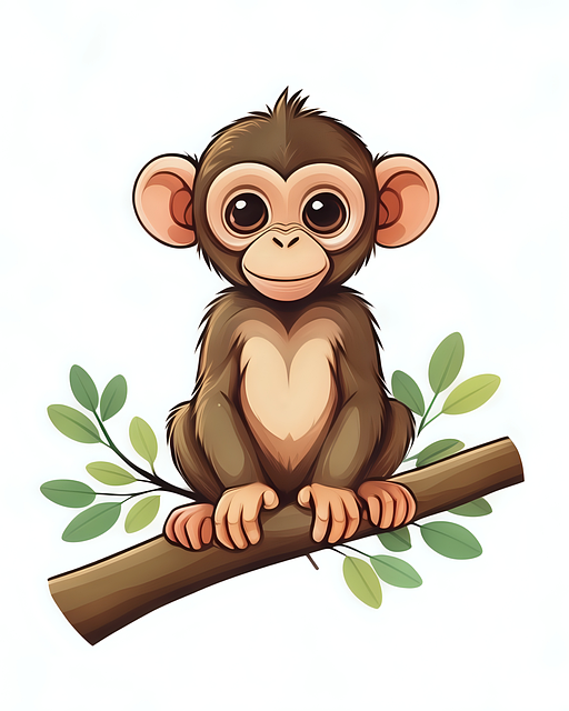 Free ai generated monkey nature illustration