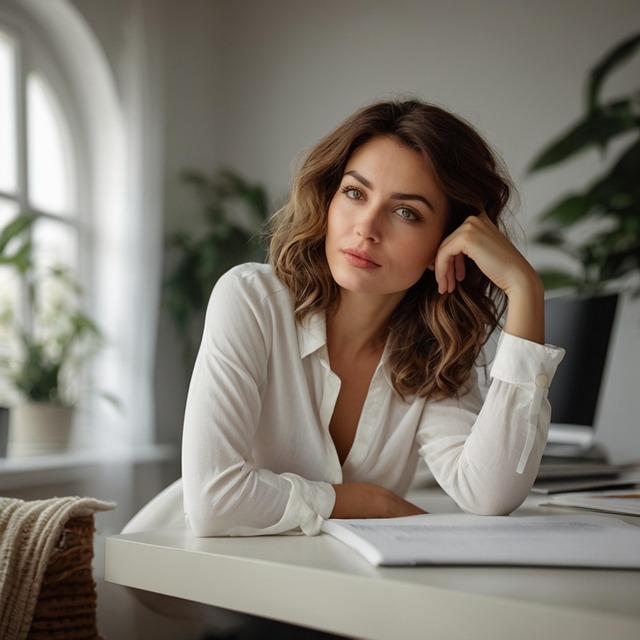 Free ai generated woman to worry illustration