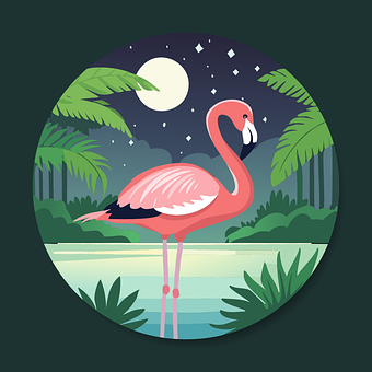 Free Ai Generated Flamingo vector and picture