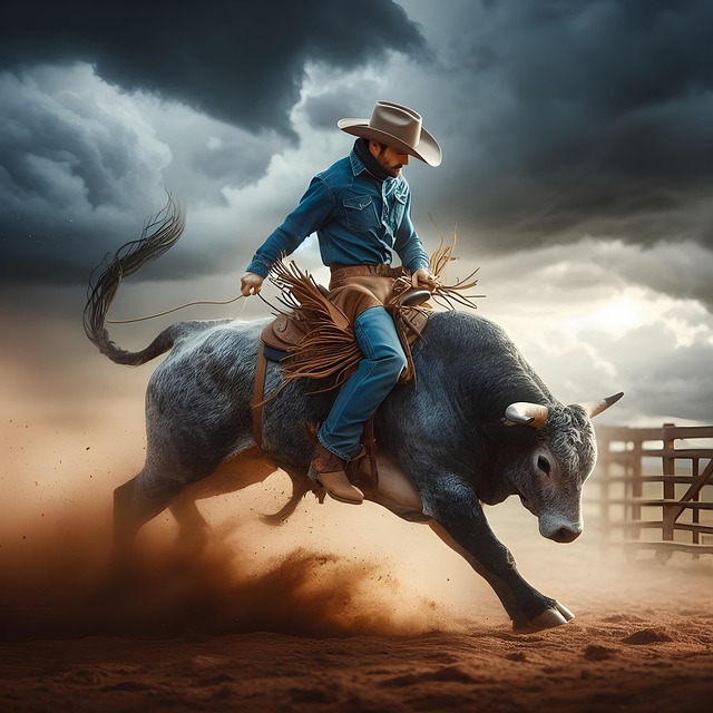 Free ai generated bull rodeo illustration