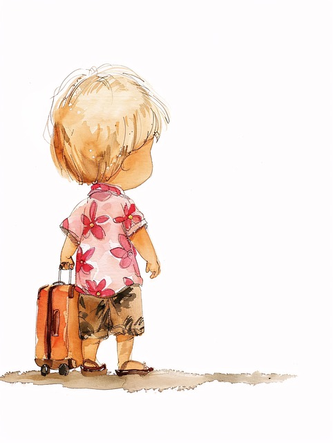 Free ai generated child travel illustration
