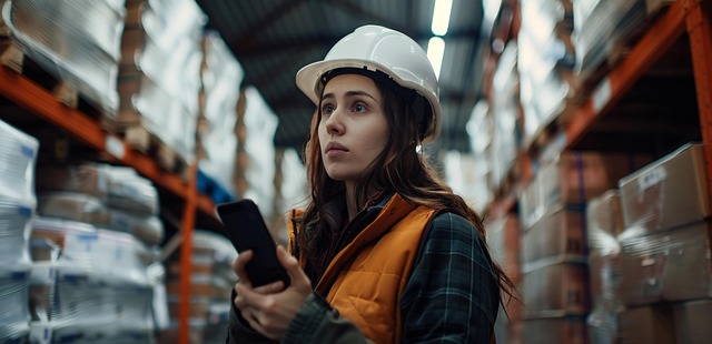Free ai generated woman warehouse illustration