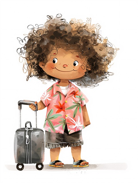Free ai generated child travel illustration