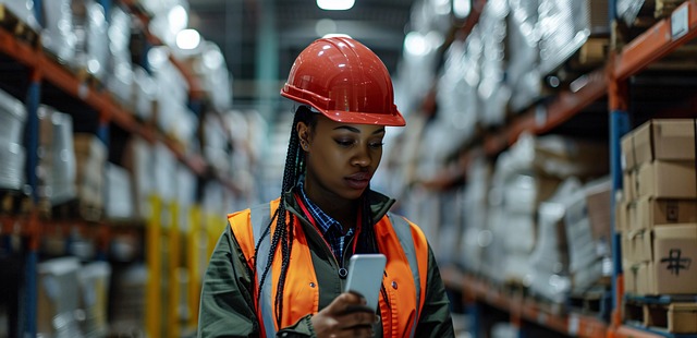 Free ai generated woman warehouse illustration
