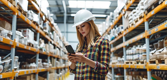 Free ai generated woman warehouse illustration