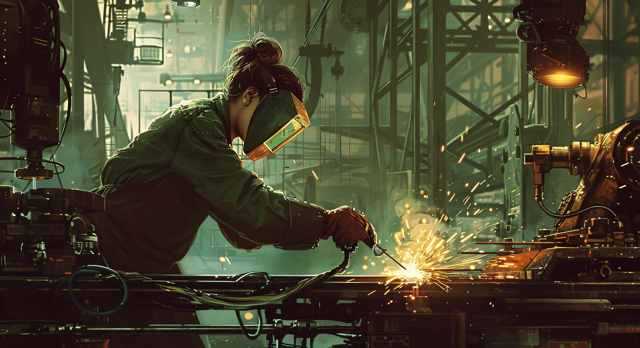 Download free HD stock image of Ai Generated Worker Free ai generated worker welding illustration