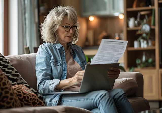 Free woman senior living room illustration