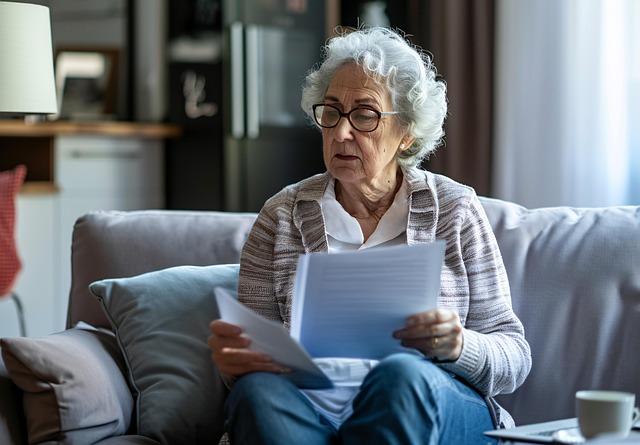 Free woman senior living room illustration