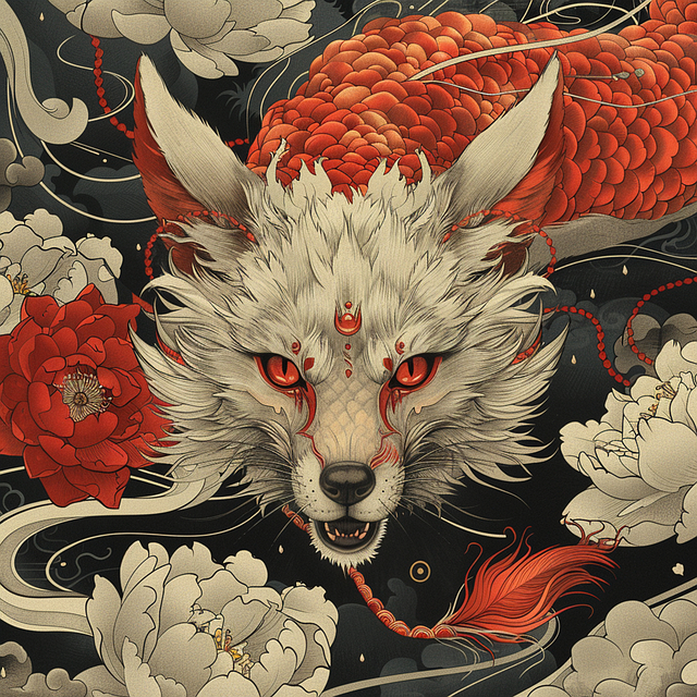 Free ai generated fox dragon illustration