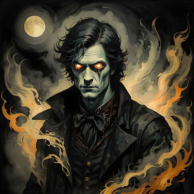 Free ai generated vampire glowing eyes illustration