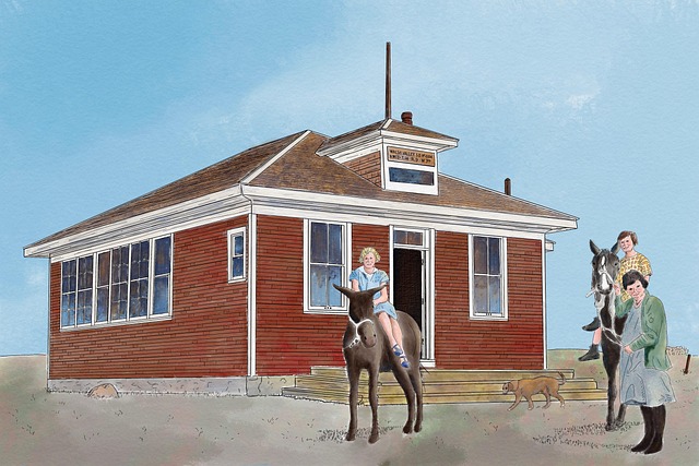 Free school school house walsh valley illustration