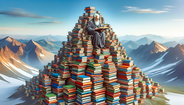 Free ai generated books mountain illustration