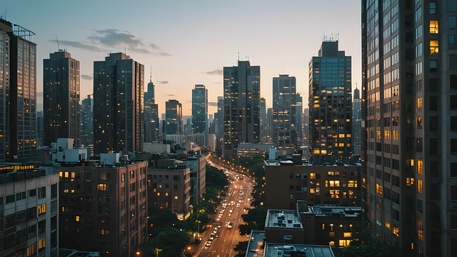 Free cityscape skyscrapers nature illustration