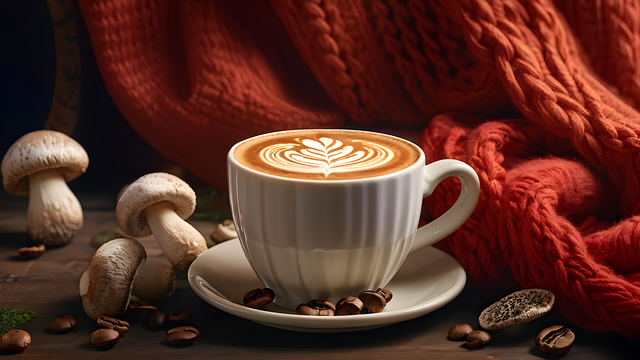 Free ai generated mushroom coffee illustration