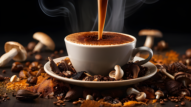 Download free HD stock image of Ai Generated Coffee Free ai generated coffee mushrooms illustration
