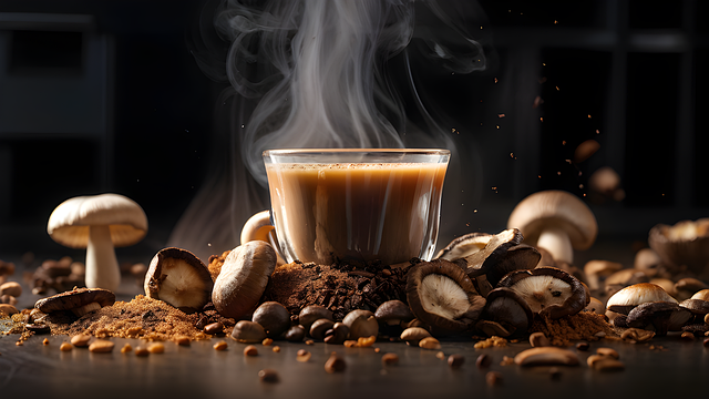 Free ai generated coffee mushrooms illustration