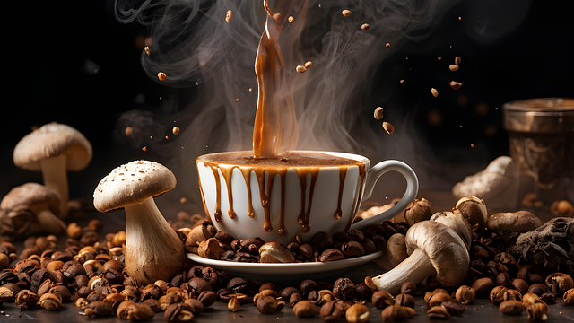 Download free HD stock image of Ai Generated Coffee Free ai generated coffee mushrooms illustration