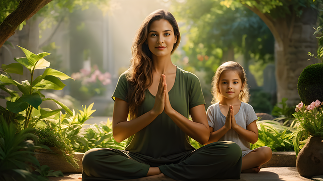 Free ai generated family mindful parenting illustration