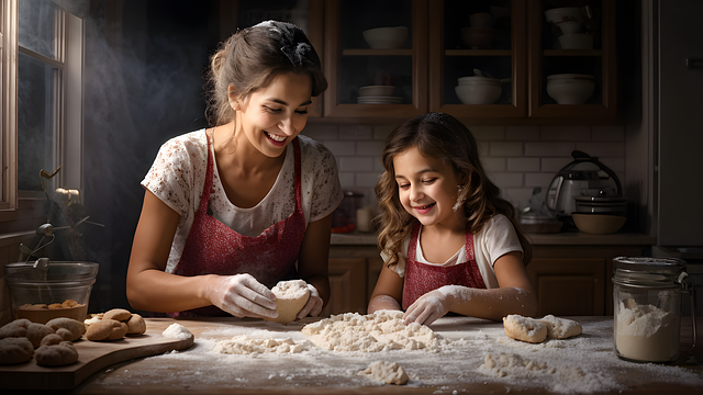 Free ai generated mom daughter illustration