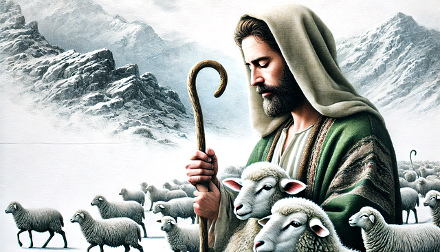 Free ai generated jesus shepherd illustration