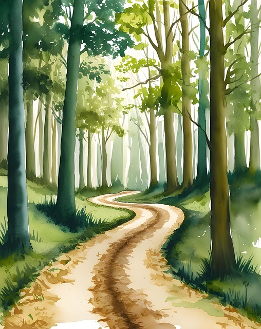 Free ai generated trees forest illustration