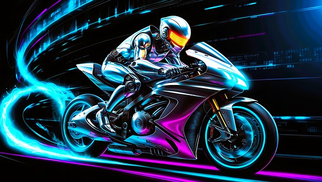 Free biker hacker cyberspace illustration