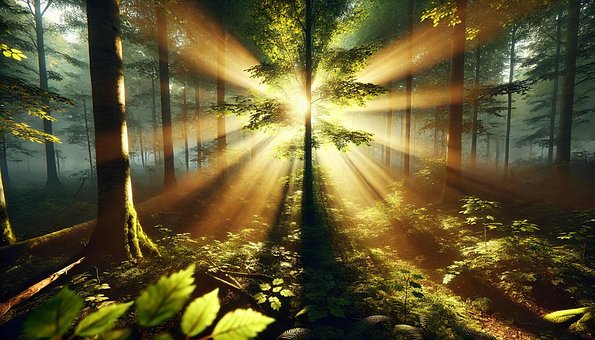 Natur, Wald, Bäume, Sonne, Sonnenschein