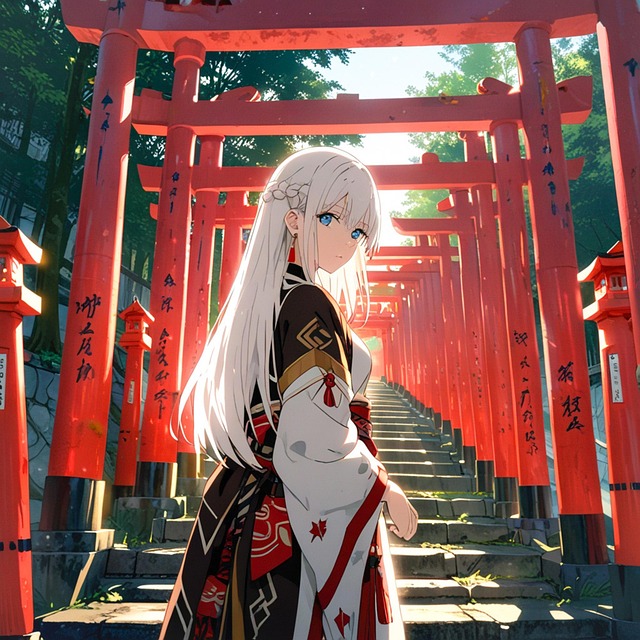 Free ai generated woman shrine illustration