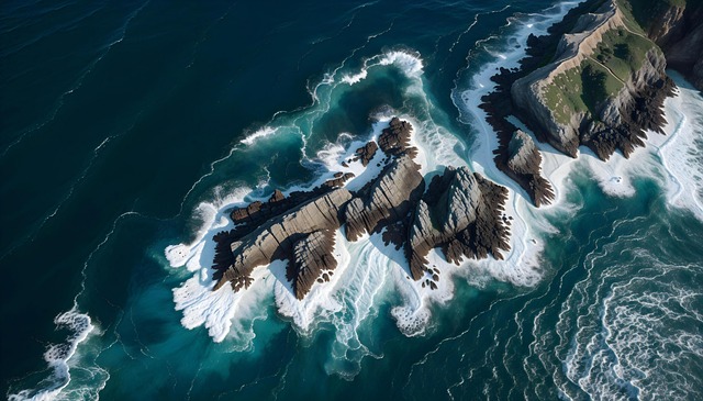 Free ai generated island seascape illustration