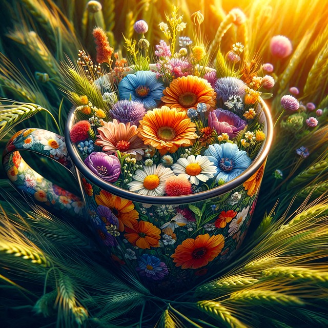Free mug flowers summer illustration