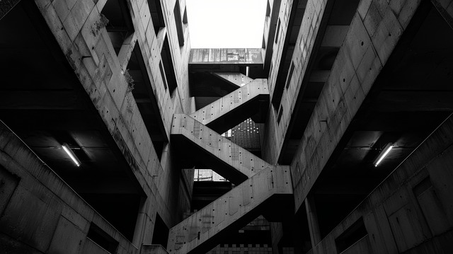 Free architecture black and white modern illustration