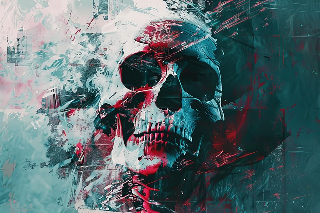 Download free HD stock image of Ai Generated Human Skull Free ai generated human skull grunge illustration
